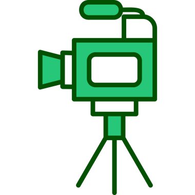 Film kamerası. Web simgesi basit illüstrasyon 