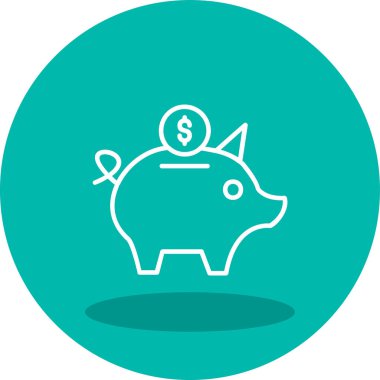 domuz kumbarası ikon vektör çizimi 