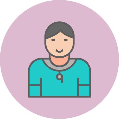 Jimnastik eğitmeni web simgesi, vektör illüstrasyonu