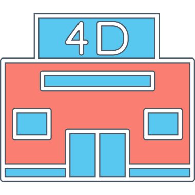 4d Sinema ikonu vektör illüstrasyonu