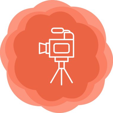 Film kamerası. Web simgesi basit illüstrasyon 