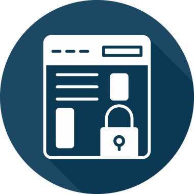 Tarayıcı Kilidi web simgesi, vektör illüstrasyonu