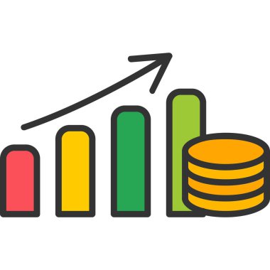 Büyüme grafiği Web simgesi basit illüstrasyon 