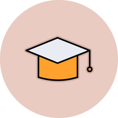 mezuniyet şapkası, web simgesi basit illüstrasyon