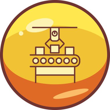 Üretim süreci simgesi, vektör illüstrasyonu basit tasarım