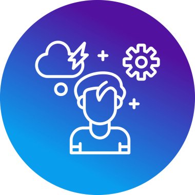 Beyin fırtınası web simgesi, vektör illüstrasyonu 