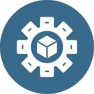 Üretim süreci simgesi, vektör illüstrasyonu basit tasarım