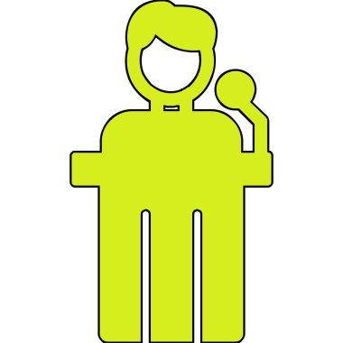 Siyaset ikonu. Web için basit bir konferans vektör simgesi çizimi