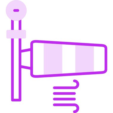 Rüzgâr Sock rüzgar hızı ve yön çizelgesi, vektör çizimi. Rüzgar Bayrağı 