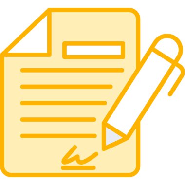 Sözleşme simgesi imzalama, basit vektör illüstrasyonu