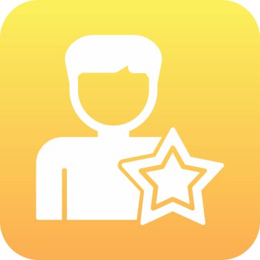 Yıldızlı adam, teşvikli ikon vektör illüstrasyonu