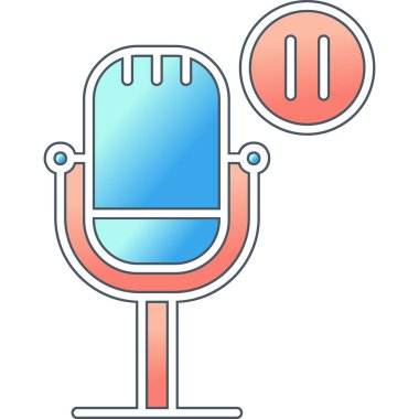 mikrofon, Düğmeyi Duraklat ikon vektör illüstrasyonuName