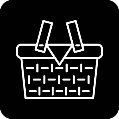 piknik sepeti simge vektör çizim