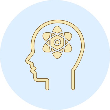 İnsan beyni simgesi, basit vektör çizimi 