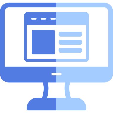 Web sitesi işareti, vektör illüstrasyonlu blog simgesi, bilgisayar ekranı