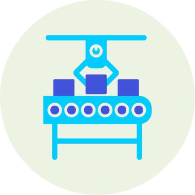 Üretim süreci simgesi, vektör illüstrasyonu basit tasarım