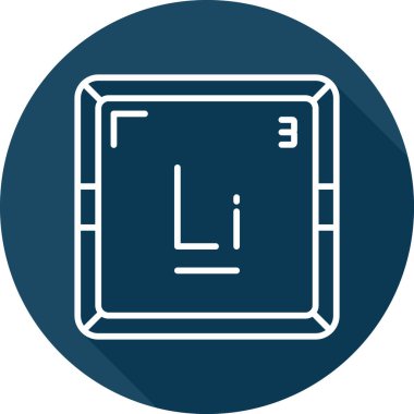 Lityum Li kimyasal element simgesi. Periyodik tablonun kimyasal elementi. Atom numarası ile imzala