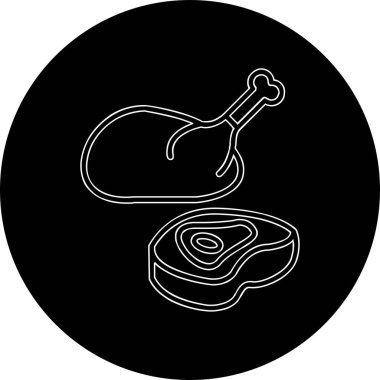 tavuk eti, ağ basit illüstrasyon