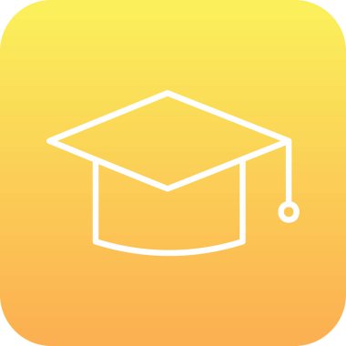 mezuniyet şapkası, web simgesi basit illüstrasyon