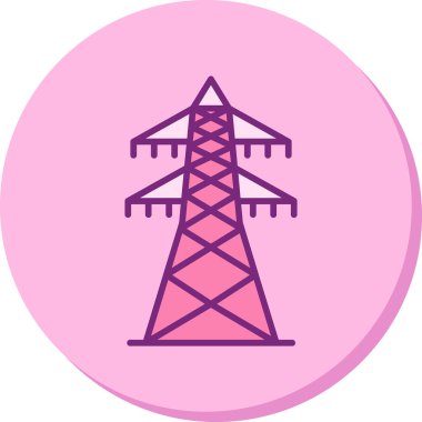 elektrik kulesi simgesi, vektör illüstrasyonu