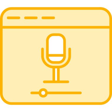 Çevrimiçi Kayıt, mikrofon ikonu vektör illüstrasyonu