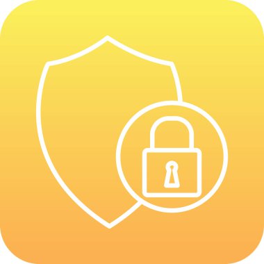 Güvenlik kalkanı simgesi, vektör illüstrasyonu