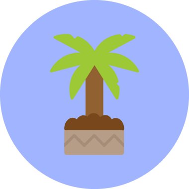 Palmiye ağacı simgesi. vektör illüstrasyonu 