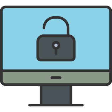 Güvenli olmayan bilgisayar vektör simgesi modern basit illüstrasyon