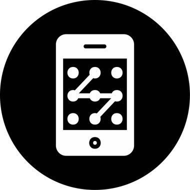 Mobil Desen Kilit simgesi, vektör illüstrasyonu