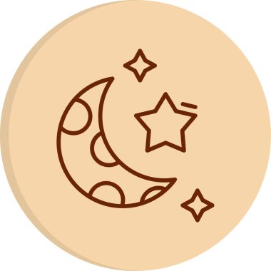 Yıldızlı ay. Web simgesi basit illüstrasyon 