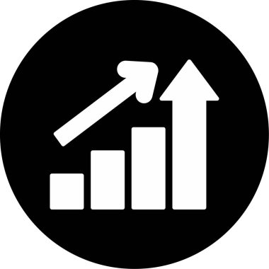 Büyüme grafiği Web simgesi vektör illüstrasyonu