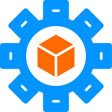 Üretim süreci simgesi, vektör illüstrasyonu basit tasarım