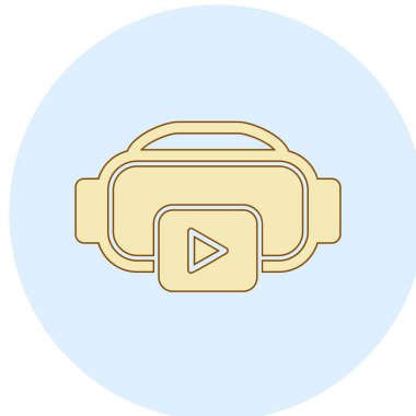 vr gözlük simgesi vektör illüstrasyonu