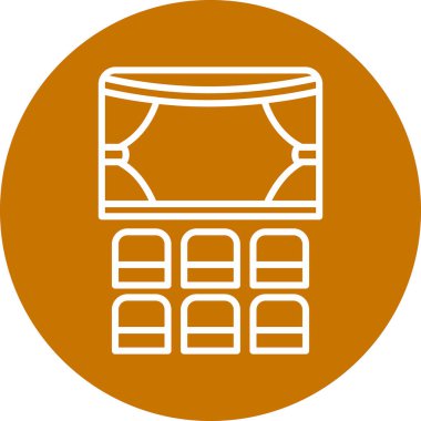 Tiyatro Web simgesi, vektör illüstrasyonu