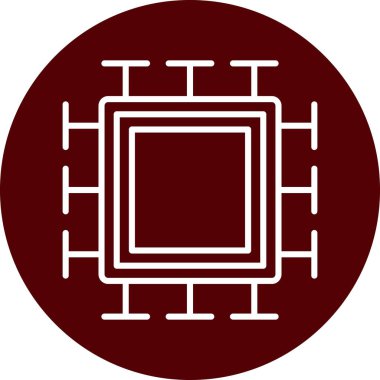  Mikroçip. Web simgesi basit illüstrasyon