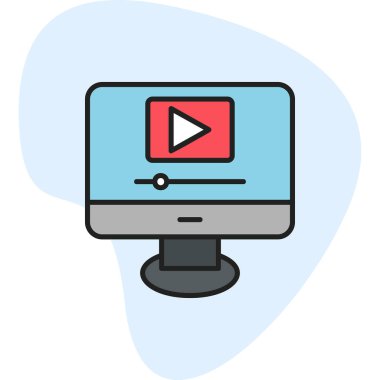 Video oynatıcı ikon vektör illüstrasyonu 