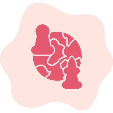 Jeopolitik ağ simgesi, vektör illüstrasyonu