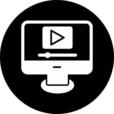 Video oynatıcı ikon vektör illüstrasyonu 