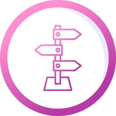 yön işareti simgesi, vektör illüstrasyonu 