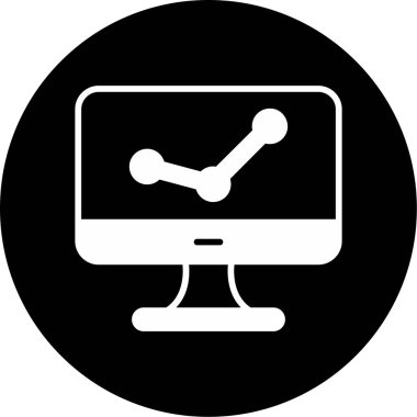 bilgisayar izleme simgesi, vektör illüstrasyonu basit tasarım