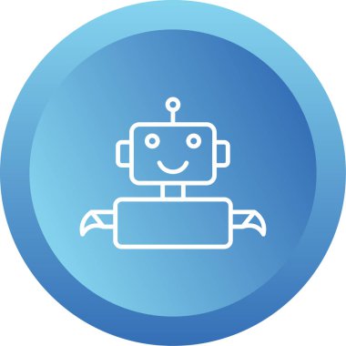 robot düz simgesi, vektör illüstrasyonu 