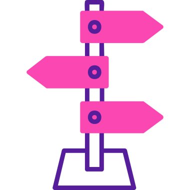 yön işareti simgesi, vektör illüstrasyonu 