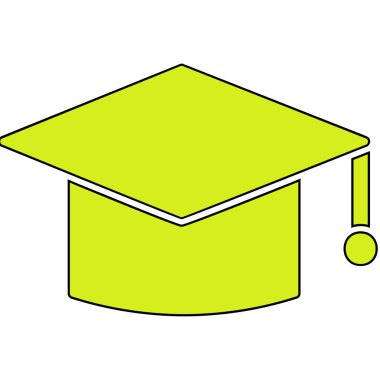 mezuniyet şapkası, web simgesi basit illüstrasyon