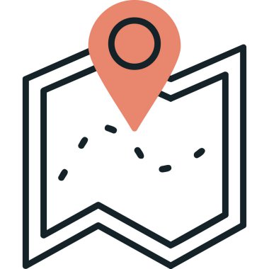 harita simgesinin vektör illüstrasyonu 