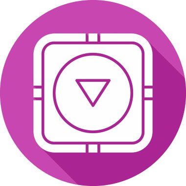 Aşağı Düğme simgesi vektör illüstrasyonu