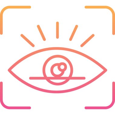 retina tarama simgesi, vektör illüstrasyonu 