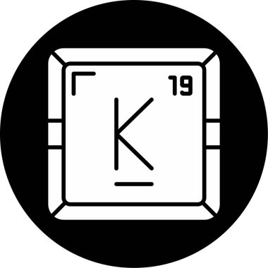 Potasyum kimyasal element simgesi web basit illüstrasyon
