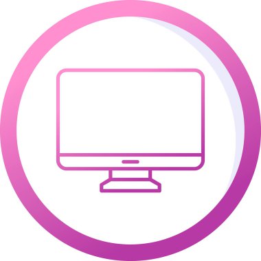 Bilgisayar monitörü. Web simgesi basit illüstrasyon 