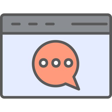 Web sohbet renk çizgisi vektörü simgesi 