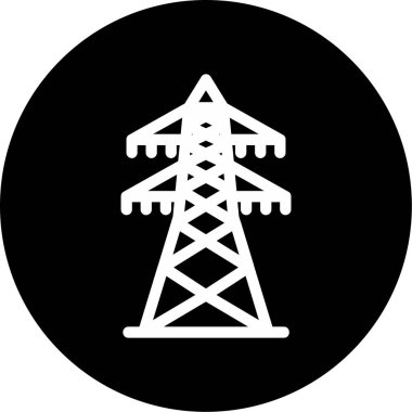 elektrik kulesi simgesi, vektör illüstrasyonu